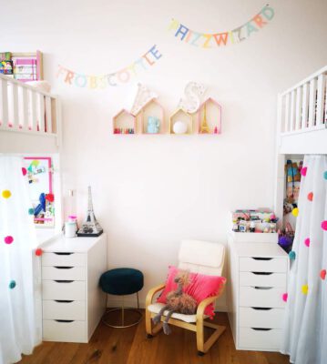 Shared girl's room loft beds