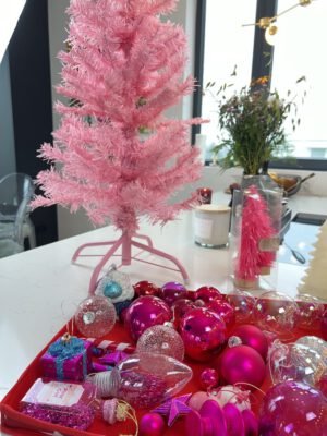 Pink Christmas tree with pink balls