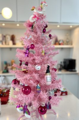 Small Pink Christmas Tree with pink decoration