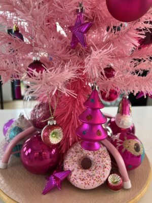 Small pink christmas tree