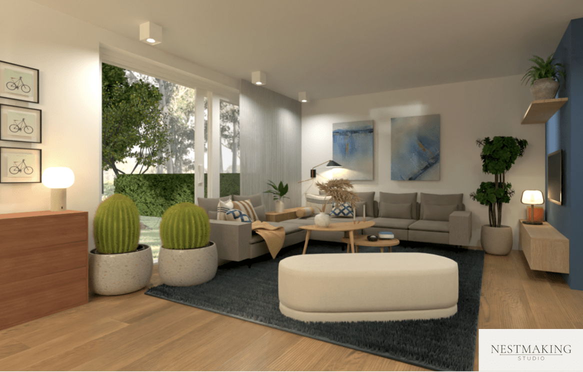 Livingroom with blue elements Livingroom with blue elements